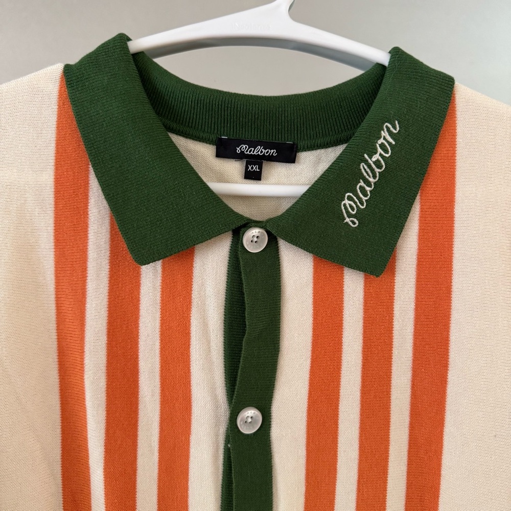 NWT Malbon Golf Gabbiano Knit Button Up Men's Shirt - Picture 8 of 15